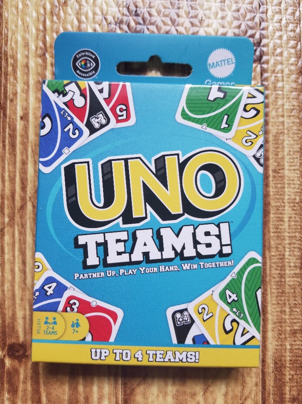 Mattel UNO Teams! Card Game - Blue Box Family Group NIB